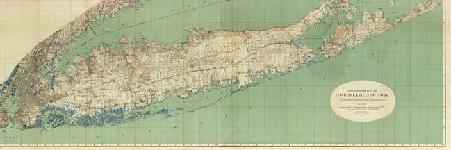 Long island topographic map